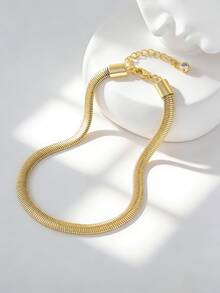 Charm-In 1 chiếc vòng tay hình xương rắn, đính đá Zirconia lấp lánh, thanh lịch và đa năng, phù hợp để đeo hàng ngày hoặc trong các buổi tụ họp, là món quà ngày lễ tuyệt vời. - Vàng - Xem 4