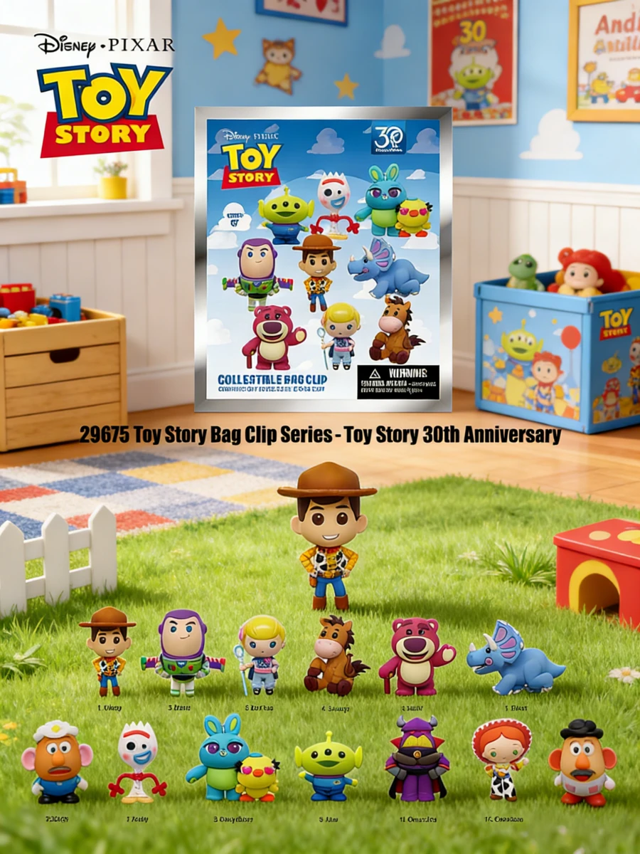 Disney 1PC Officially Licensed Toy Story 30th Anniversary Mystery Blind Bag Clip Keychain Woody Buzz Or Other Characters Random One 3D Anime Figures For Family And Friends Birthday Christmas Gifts Festival Gifts - Multicolor - View 1