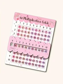 一套乘法表，适用于数学课程和返校礼物。多功能手工艺品 | 天然材料设计，适合家庭聚会。2D平面1x1乘法表卡片，彩色数字。适用于数学课程和返校礼物。多功能手工艺品 | 天然材料设计，适合家庭聚会、艺术手工、返校季。 - 多色 - 查看 7