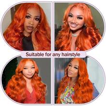 NARNI 30 Inch Ginger Wig Human Hair Orange Ginger Lace Front Wigs Human Hair Glueless Body Wave Human Hair Wigs 250% Density 13x6 HD Lace Front Wig 100% Glueless Ginger Wig Human Hair HD Transparent Lace Frontal Wigs Pre Plucked Hairline 350# Ginger Colored Wig - S350 - 查看 6