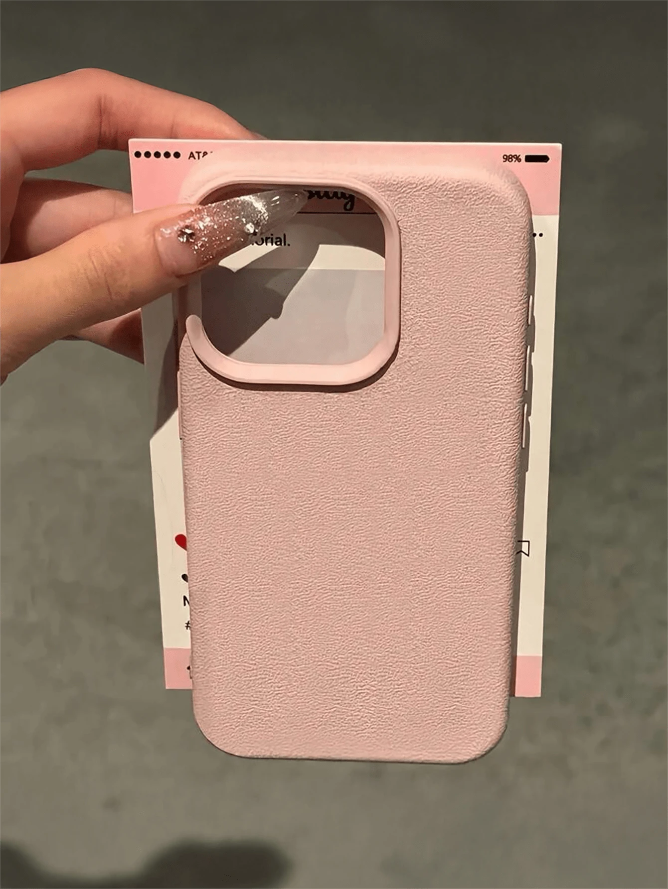1pc Solid Pink Minimalist Full Coverage TPU Shockproof Phone Case Compatible With Apple 17, 16, 15, 14, 13, 12, 11 Pro Max, Air - Pink - View 1