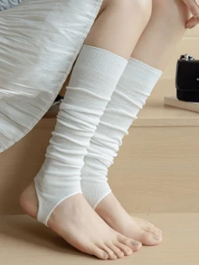 1 双女士轻便透气芭蕾舞风格纯色踝部腿套，休闲百搭，适合夏季或作为圣诞礼物 - 均碼 - 查看 4