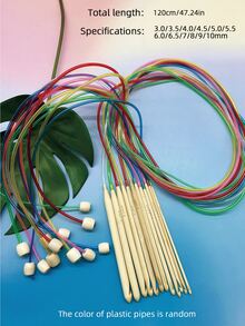 120cm Long Crochet Hooks, 12pcs/Set Carpet Crochet Hooks, 2.0-8.0mm, 47.24 Inches Long, Colorful Tube Handle Circular Crochet Hooks With Beads, DIY Knitting Tools - 120cm Carpet Crochet Hook - View 8