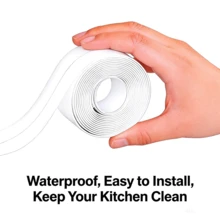 Waterproof Self-Adhesive Caulk Strip Tape, Stain-Resistant Sealant Tape For Kitchen, Bathroom & Bathtub, Easy To Install & Clean For Sinks, Windows & Edges - White - View 6