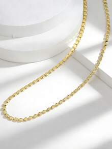 Charm-In 经典简约项链，女士镀金扁平珠链项链，适合日常通勤、叠戴，百搭礼物，送给女朋友的理想之选 - 金色 - 查看 3