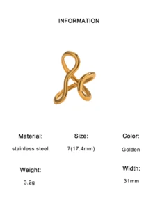 1pc Fashionable INS Personalized Exaggerated Niche Minimalist Chic Versatile High-Quality Plated Stainless Steel Asymmetrical Geometric Line Open Ring, Suitable For Women's Daily, Party, And Date Wear - Open Ring - View 7