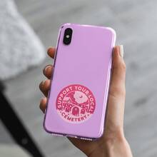 1 pieza Pegatina gótica impermeable de 3 pulgadas, "Apoya a tu cementerio local" Calcomanía para coche, portátil, estética gótica pastel espeluznante, regalo de humor oscuro del cementerio de vinilo para alternativo y emo/Pegatina de Halloween/Vibraciones brujas - 3*3 pulgadas - Ver 10