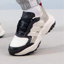 Adidas Maxxwavy Cushioned, Durable, Thick-Soled, Comfortable, Versatile Low-Top Chunky Sneakers, Unisex. - Black, White and Gray - View 3