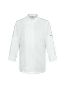 Langarm Kochuniform, Herbst/Winter, weiß, strapazierfähig, waschbar, pillingsicher, hautfreundliches Material, farbecht, geeignet für Hotel, Restaurant, Bäckerei, Café, Küche, Kantine, unisex Design, Langarm Damen Kochuniform, Langarm Herren Kochuniform, Frühling/Herbst/Winter Langarm Kochuniform, Weiße Langarm Kochuniform, Herren Langarm Kochuniform - Weiss - Übersicht 6