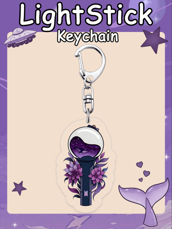 BT/S Lightstick Keychain, Creative Keychain, Keychain, Double-Sided Laminated Keychain, Bag Pendant, Car Pendant, Birthday Gift, Party Favor