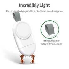 1pc Unisex Magnetic Secure Dual-Port Fast Charging Watch Band Storage Luxury Texture Overcharge Protection Compact Portable Smartwatch Wireless Charger Compatible With Apple Watch Series 9/8/7/6/SE/Ultra Travel Emergency Desktop Office Charging - White - View 1