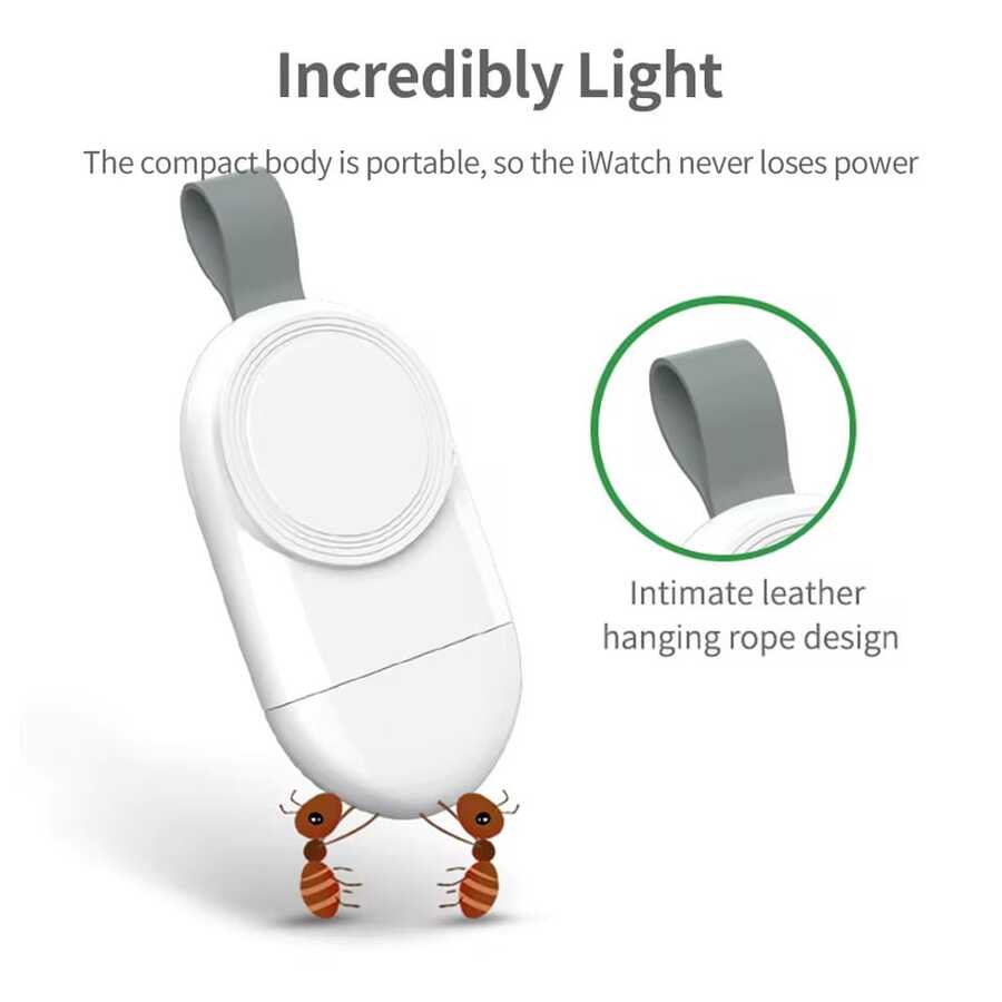 1pc Unisex Magnetic Secure Dual-Port Fast Charging Watch Band Storage Luxury Texture Overcharge Protection Compact Portable Smartwatch Wireless Charger Compatible With Apple Watch Series 9/8/7/6/SE/Ultra Travel Emergency Desktop Office Charging - White - View 1