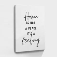 1pc Minimalist Inspirational Wall Art, Motivational Quote, Elegant And Beautiful Wooden Framed Wall Art, Wrapped Canvas Vintage Prints Poster, Home Is Not A Place It's A Feeling - Minimalist, Minimalist, Modern, Typographic Style, Perfect Gift Decor, Wall Art for Living Room Bedroom Office, Hanging Hardware Included - Wrapped Framed Canvas, Vertical - Lienzo enmarcado - Ver 1