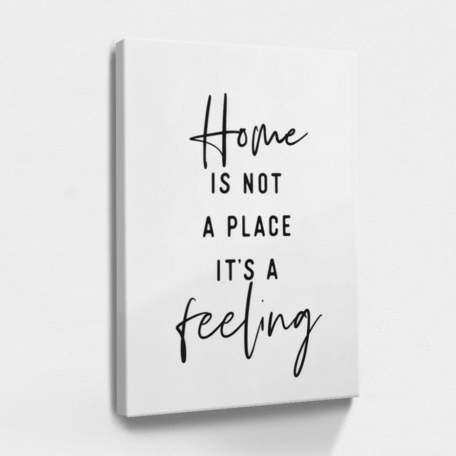 1pc Minimalist Inspirational Wall Art, Motivational Quote, Elegant And Beautiful Wooden Framed Wall Art, Wrapped Canvas Vintage Prints Poster, Home Is Not A Place It's A Feeling - Minimalist, Minimalist, Modern, Typographic Style, Perfect Gift Decor, Wall Art for Living Room Bedroom Office, Hanging Hardware Included - Wrapped Framed Canvas, Vertical - Lienzo enmarcado - Ver 1