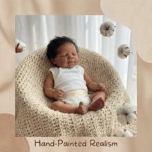 19 Inch Realistic Reborn Baby Dolls Realistic Toddler Doll Sleeping Real Life Newborn African American Baby Dolls That Look Real Lifelike Baby Dolls Soft Vinyl Body - 彩色 - 查看 6