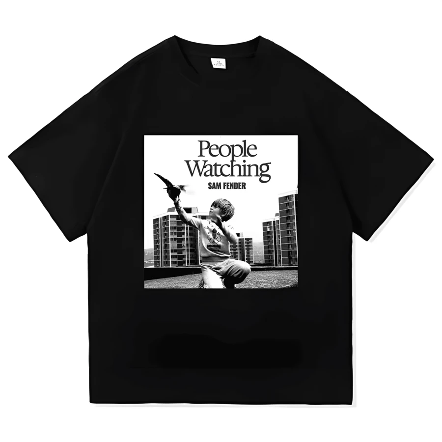 Sam Fender People Watching Tour TShirt Men_women Clothing Retro Harajuku High Quality Clothes Pure Cotton TShirts Day Gifts (1) - Black - View 1