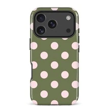 Green Base With Pink Dots