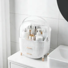 Large Capacity Makeup Storage Box, Portable Dust-Proof Storage Cabinet Bathroom Accessory - Multicolor - View 11