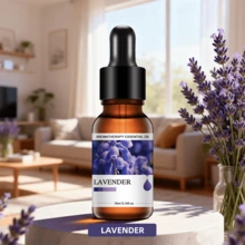 Lavender Fragrance Series Essential Oil With Dropper, Suitable For Aroma Diffuser, Candle, Incense Burner, Fragrance Stone, Humidifier, Birthday Gift, Car Diffuser, Holiday Gift, Party Gift, Home Aroma Oil Refill - Floral and Herbal Scented Essential Oils - View 1