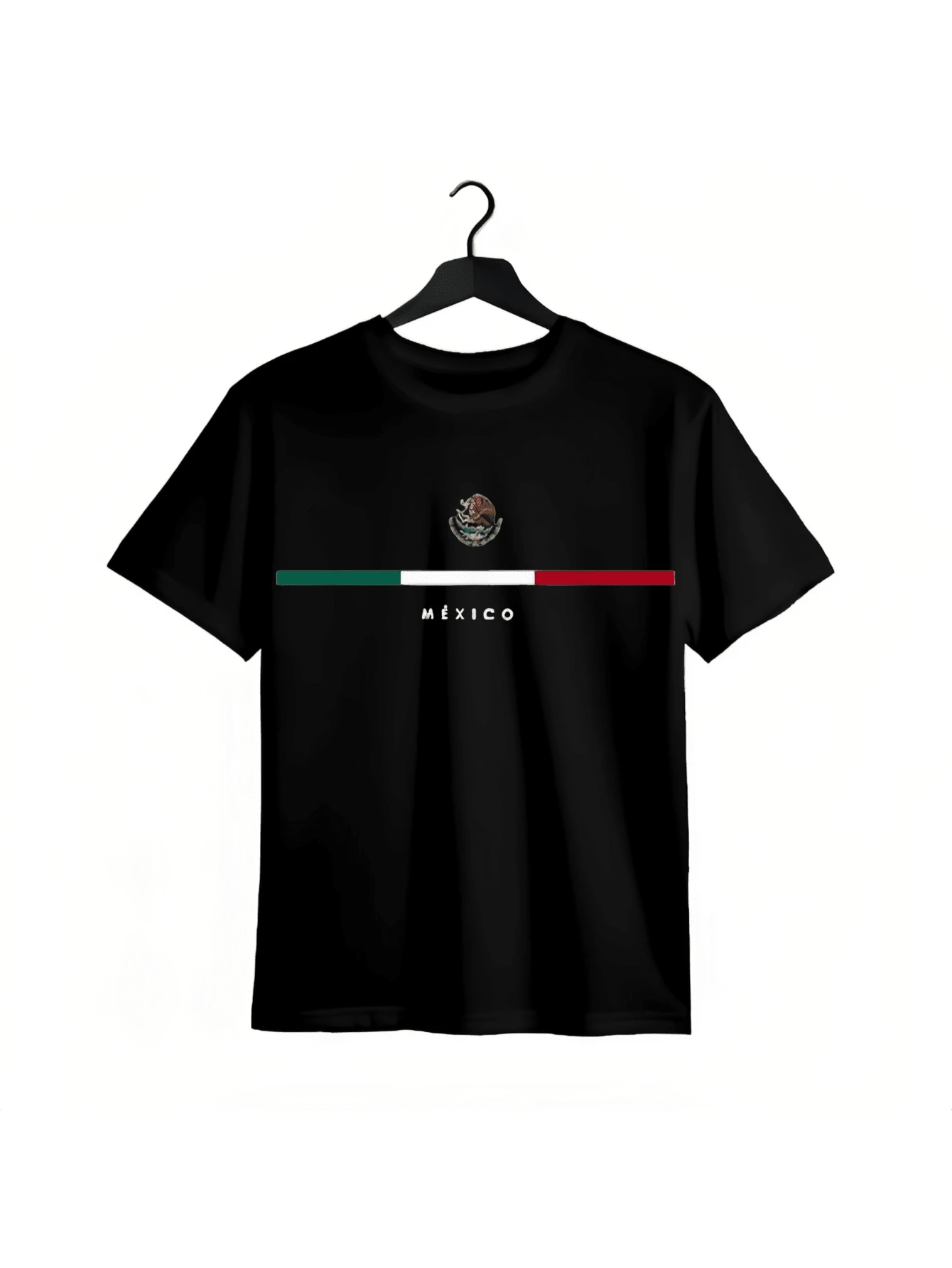 Vintage Mexican Flag T-Shirt For Independence Day, Crew Neck, Machine Washable, Soft And Comfortable Fabric, Black, Short Sleeves, Smooth Cotton, Comfortable Graphic T-Shirt, Colorful T-Shirt, Fun T-Shirt - Black - View 1