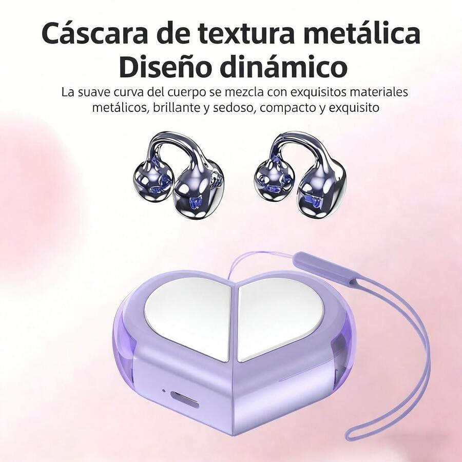 Trymiss K521 Audífonos clip Bluetooth In-ear Mini Corazón Auriculares Con Micrófono Audífonos Para El Gym Manos Libres Audífonos Gamer Bluetooth San Valentin Regalo Para Mujer 14 De Febrero