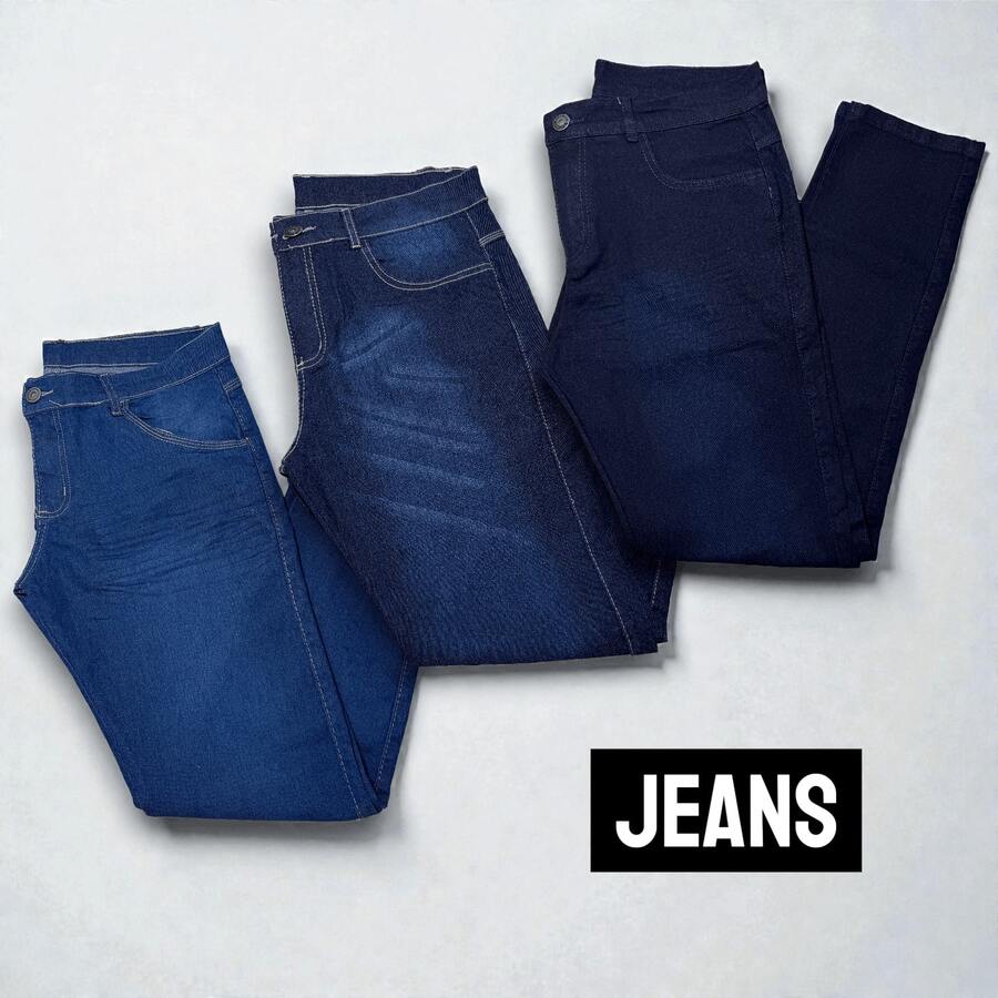 Men Pants - 中等水洗藍 - 查看 1