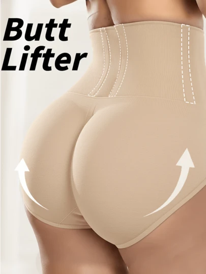 女士无缝加大码塑身裤，强力腰部压缩，贴合曲线，运动休闲皆宜