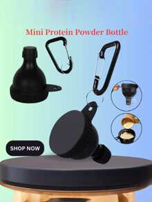 1pc Mini Portable Protein Powder Funnel With Keychain, Suitable For Travel, Fitness And On-The-Go Protein Powder Mixing, Hygienic Leak-Proof Powder Transfer Device For Bottles And Containers, Applicable For Protein Powder Containers - View 2