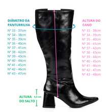 Women's Riding Boots Launched By Ana Castela Caramel Thick Heel Long Shaft Fashion Blogger - Negro - Ver 6