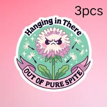 Handpainted Sunflower Sticker, Energetic "Hanging In There" Dandelion Sticker, Waterproof Vinyl Sticker - Matte Surface, Self-Adhesive Bumper Sticker For Car, Window, Laptop, Truck, Bottle - Multipurpose Design, Car Decal School Supplies - Vinyl - View 13