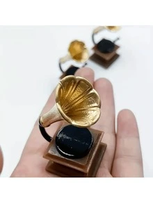 Vintage Mini Gramophone Model - 1:6 1:12 Scale Miniature Game Scene Decor - Dollhouse Accessories, Durable Handcraft, Suitable For DIY Miniature Landscape Decor, Music Accessories, Mini Instrument, Fairy Garden Decoration - 留聲機 - 查看 7