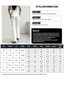 NVFelix Mẫu quần jeans nữ ống loe cạp thấp dáng ôm mới năm 2026, điểm nhấn là chi tiết nhuộm tie-dye, chất liệu co giãn, pha trộn giữa phong cách đường phố Y2K và vẻ thanh lịch, phù hợp cho trang phục thường ngày vào mùa xuân và mùa hè, màu trắng. - trắng - Xem 7