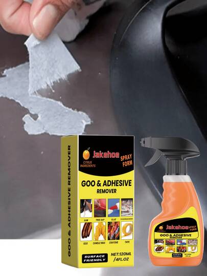 jakehoe منظف لاصق مناسب للاستخدام المنزلي على الخشب والبلاستيك والزجاج، يستخدم لإزالة بقايا الملصقات على أبواب وشبابيك المنزل الزجاجية. رذاذ إزالة بقايا اللاصق، هدية للعائلة والأصدقاء
