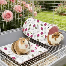Hamster And Guinea Pig Tunnel, Small Pet Tunnel And Pipe, Soft Wool Small Animal Tunnel Tube And Mat As Well As Corner Hideout Cage Accessories, Suitable For Guinea Pigs, Rabbits, Ferrets, Chinchillas, Hedgehogs, Etc. - View 9