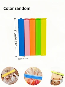 1/5/10/20 piezas Clips para bolsas de alimentos, clips de sellado portátiles para mantener frescos los alimentos, reutilizables, a prueba de humedad y polvo, adecuados para diversos tipos de bolsas de plástico y de aperitivos, cajas y organizadores de almacenamiento de cocina, accesorios de cocina, utensilios de cocina - Multicolor - Ver 7