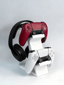 三合一游戏手柄耳机支架，可容纳 2 个游戏手柄和 1 个耳机，节省空间的桌面收纳架，适合硬核玩家和休闲用户使用。 - 彩色 - 查看 2