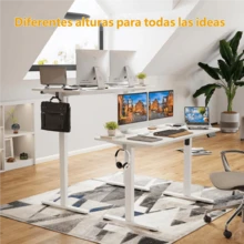 Escritorio de Pie Eléctrico 140x60 cm Altura Ajustable, Marco de Acero Resistente, Capacidad 80kg, Ideal para Oficina en Casa y Trabajo Remoto Saludable - Blanco - Ver 8