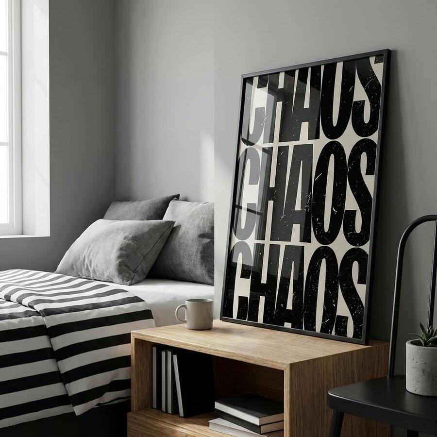 Tranh treo tường bằng vải canvas phong cách hiện đại với câu nói truyền cảm hứng - Màu đen và be, có thể chọn khung, phù hợp trang trí phòng ngủ, phòng khách, là món quà trang trí nhà cửa thanh lịch quanh năm.