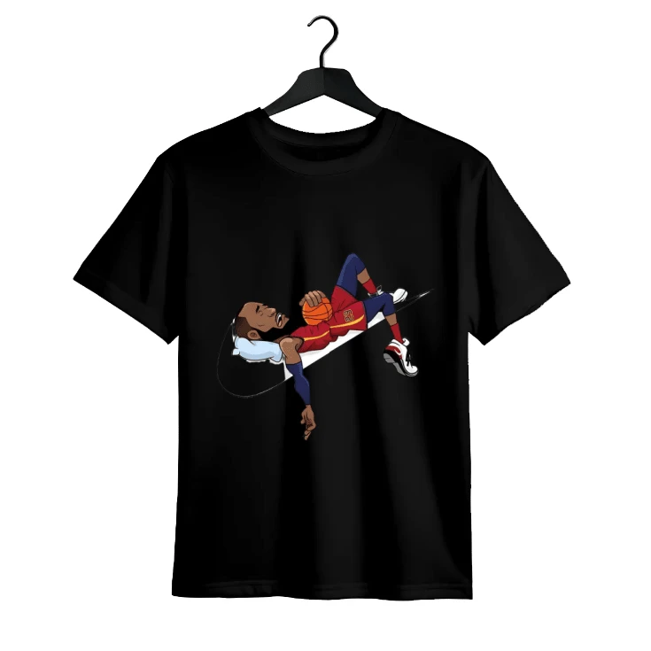 T-shirt graphique humoristique pour hommes, unisexe, col rond, style streetwear été-printemps, décontracté, simple et élégant, idéal pour les fêtes et les activités de plein air, cadeau pour lui. - Noir - Voir 1