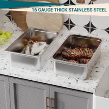 CuteHairy 6-Pcs 6 In Deep Steam Table Pans Restaurant Commercial Stainless Steel Food Pans - View 5