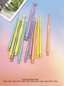 12件組馬卡龍色鉤針套組，2.0mm-10.0mm全尺寸色標可愛鉤針，甜美女孩風DIY手工編織工具，適合居家療癒編織、毛衣圍巾製作、鉤針娃娃、居家布藝裝飾 - abs糖果鉤針 - 查看 9