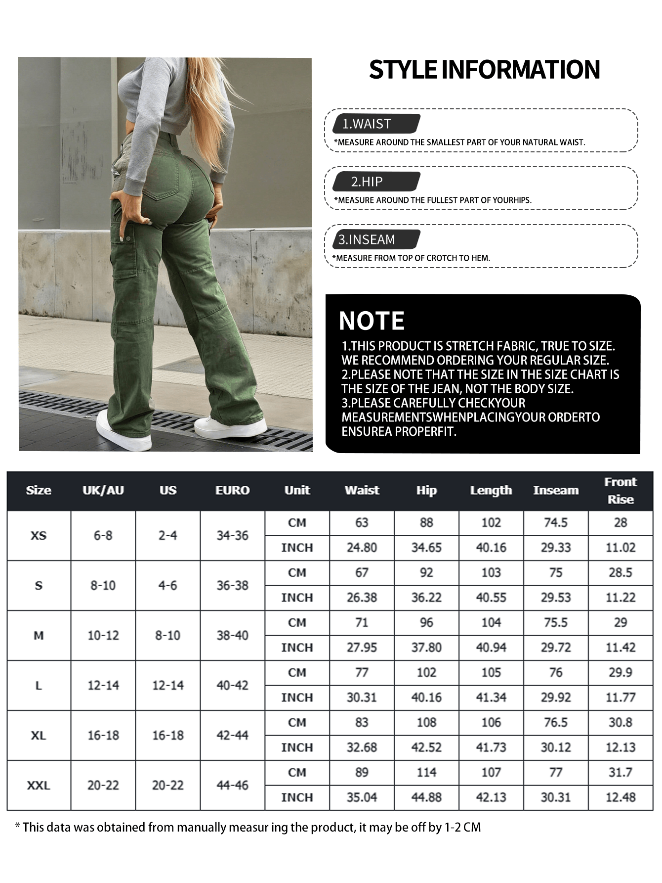 NVFelix 2026 New High Waist Side Pocket Khaki Pants For Women, Lightweight Stretchy Fabric With Multiple Pockets, Elegant Casual Outdoor Y2K Streetwear Style, Suitable For Spring/Summer, Green - Army Green - View 6