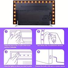 Usb-Powered LED Strip Lights, Flexible LED Light Strips, Self-Adhesive, Adjustable Led Lights, Table Decorations, Cabinet Lighting, Suitable For TV, Bedroom, Living Room And Party Decoration. - Multi-color light - View 5