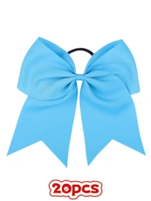 1-20 piezas Accesorios para el cabello de niños, Cintas elásticas para el cabello con lazos sencillos, Cintas de 8 pulgadas, Adecuado para uso diario - Multicolor - Ver 34