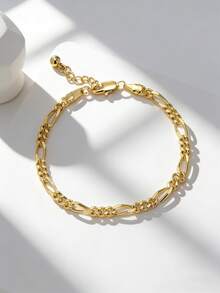 Charm-In 1pc Minimalist Style Unisex Bracelet, Suitable For Daily Wear Or Gatherings - Yellow Gold - View 1