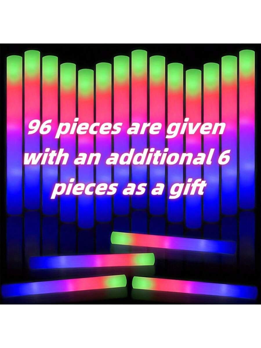100/30pcs Foam Glow Sticks, Bulk Glow Sticks,  Foam Sticks For Parties In The Dark, Three Color Flashing Modes, Perfect Party Favors For Weddings, Dances, Concerts And Outdoor Events, Suitable For Birthday Parties, Halloween And Christmas