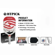 HTPICK Tournament Grade Pickleball Paddle, Heat-Pressed T700 Carbon Fiber, Multi-Color (Red/Green/Blue), Offensive Style, Champion Level Professional Paddle, USAPA Certified, Suitable For School, Club And Gym Sports Equipment - Multicolor - View 17