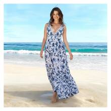 Floral Maxi Dress For Women Beach Resort Casual Summer Long Dresses With Pockets BohemianPrint Flowy Dresses - 多色777 - 查看 1