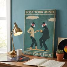 1 件，提供带框帆布印刷，油画帆布印刷，音乐，舞蹈，男性，女性，创意复古时尚小众艺术风格，适用于宿舍、工作室、客厅、卧室、床头板、沙发背景装饰、玄关柜、桌面、落地装饰 - 彩色 - 查看 10