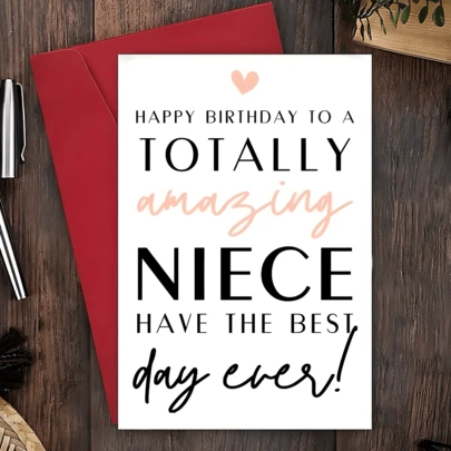 1 PC Charming Birthday Card – Unique And Heartfelt Design, "Absolutely Awesome" Wishes, Perfect Gift For Teenagers, Thank-You Card, Heartfelt Birthday Greeting Card